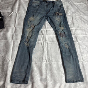 Men's M. Society Blue Distressed Jeans Waist 36x32